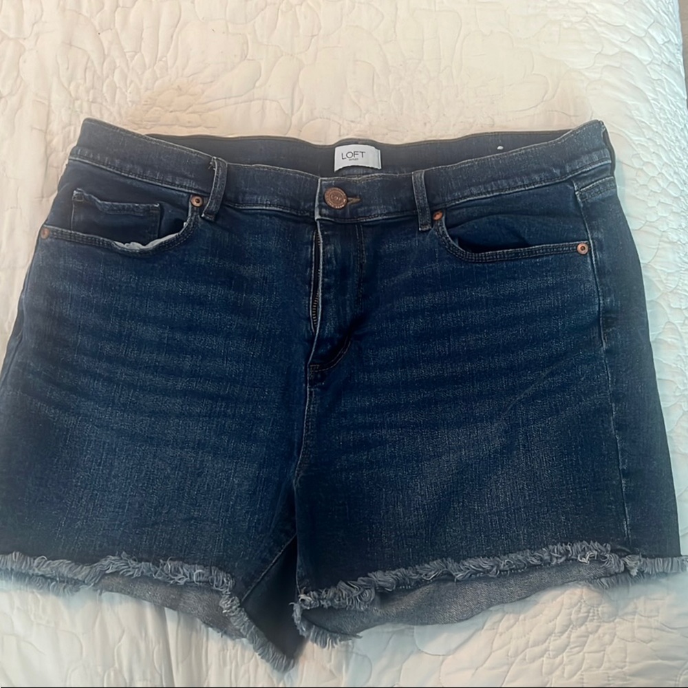 LOFT Dark Blue Denim Shorts